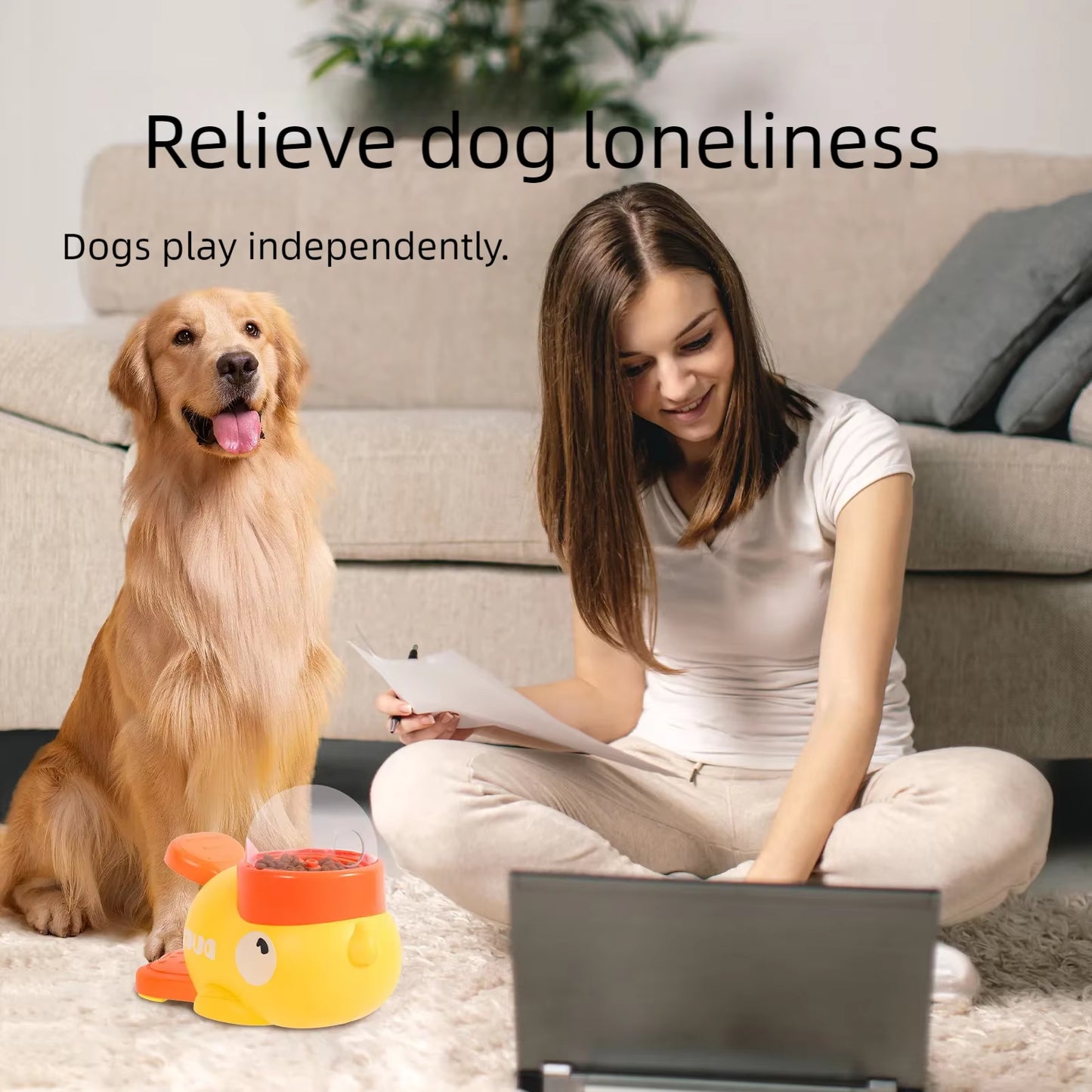 Duckdine Interactive Treat Dispenser Bowl