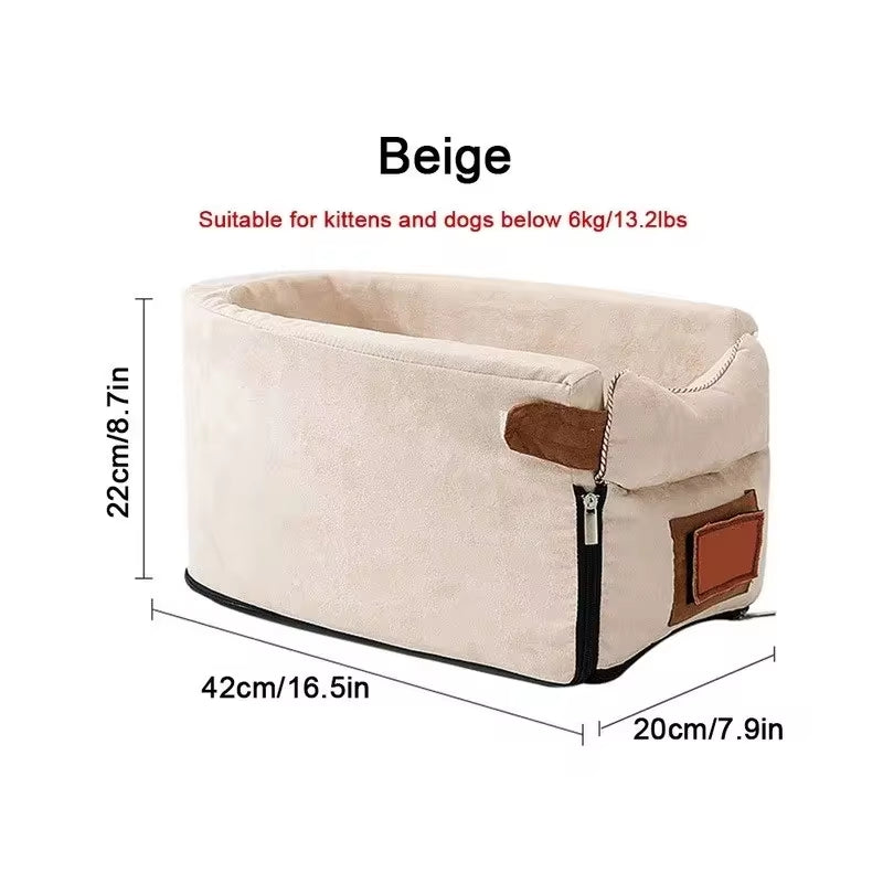 Car Central Dog Car Seat Bed Portable Carrier for Small Dogs and Cats