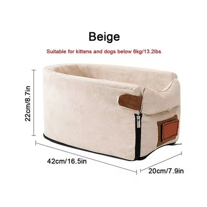 Car Central Dog Car Seat Bed Portable Carrier for Small Dogs and Cats