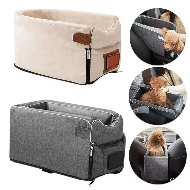 Car Central Dog Car Seat Bed Portable Carrier for Small Dogs and Cats