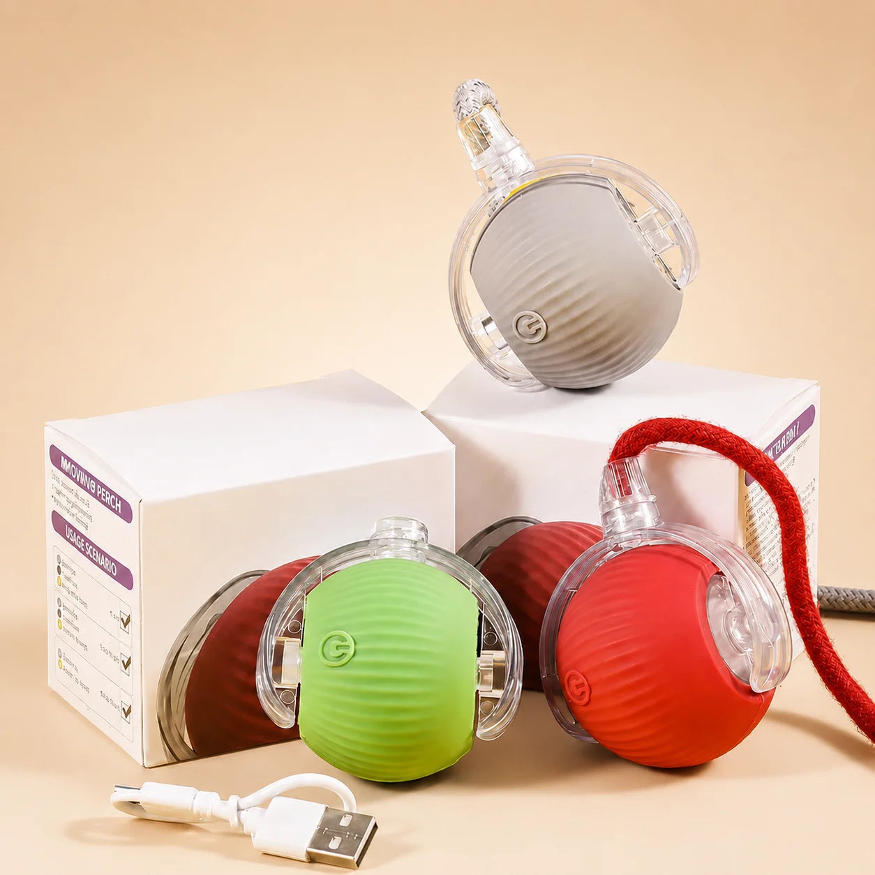 New Cat Interactive Ball Toy,Automatic Rolling Cat Ball Rechargeable,Smart Kitten Interactive Toy,Intelligent Balls Toy for Cat