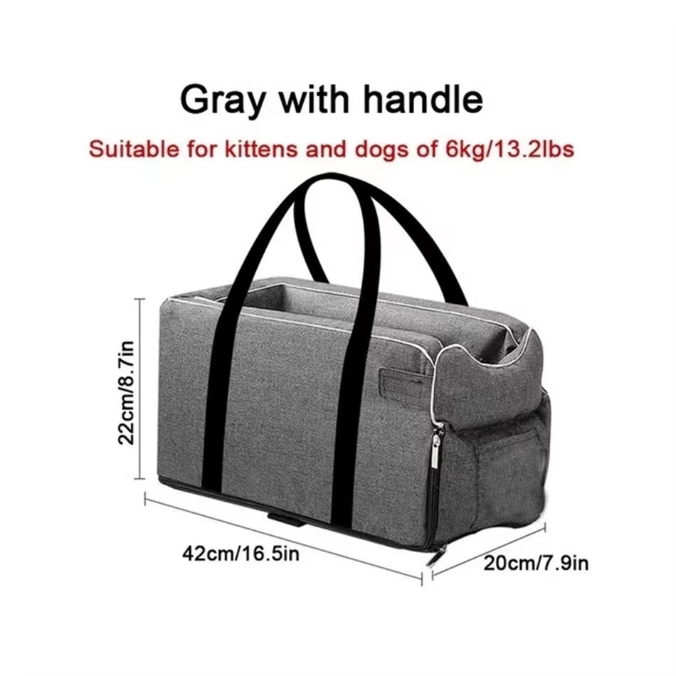 Car Central Dog Car Seat Bed Portable Carrier for Small Dogs and Cats
