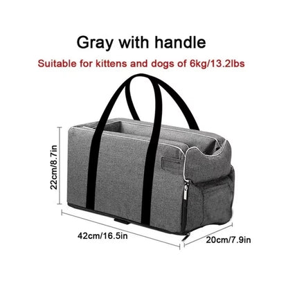 Car Central Dog Car Seat Bed Portable Carrier for Small Dogs and Cats
