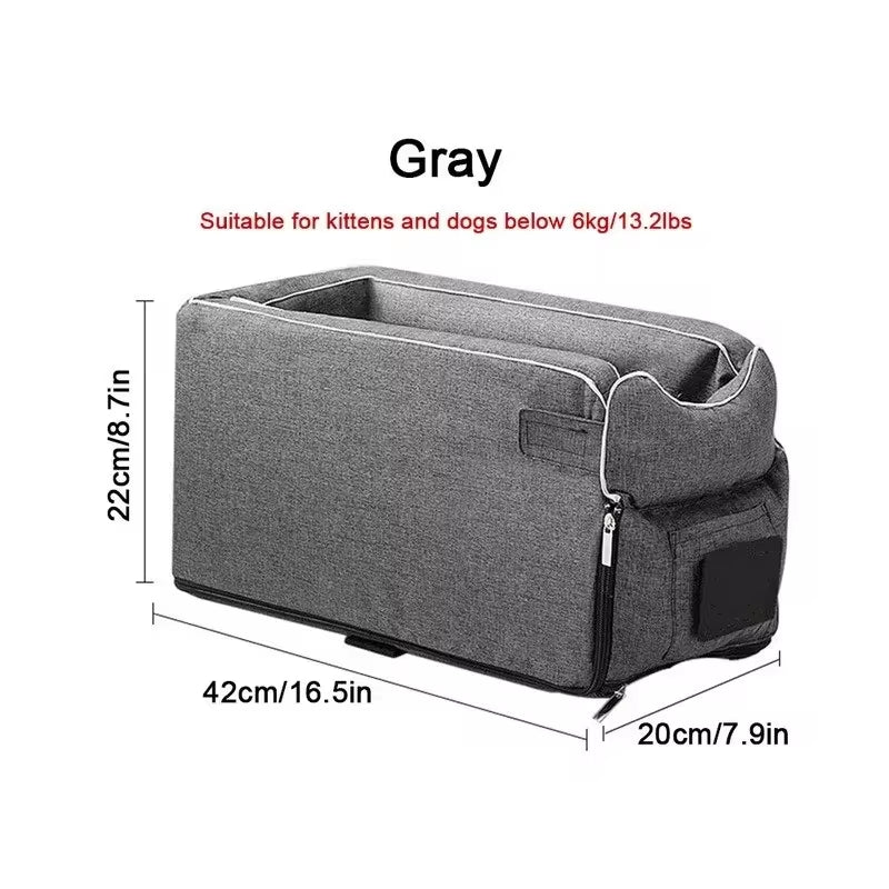 Car Central Dog Car Seat Bed Portable Carrier for Small Dogs and Cats